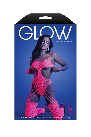 Rhinestone Teddy Bodystocking Rosa