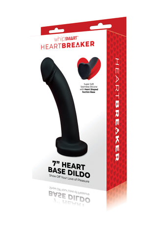 Svart Silikondildo 18 cm – Hjärtformad Bas