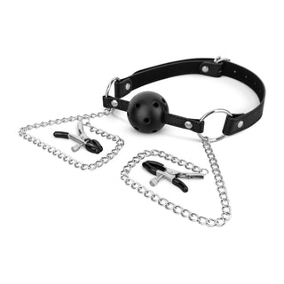Ball Gag & Nipple Clamps – Bedroom Fantasies