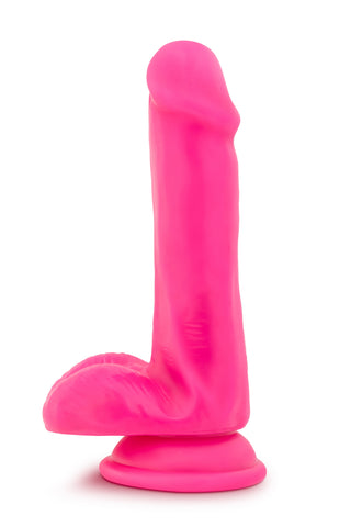 Neonrosa Dildo med Realistisk Känsla