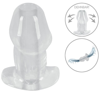 Transparent Analplugg med Tunnel