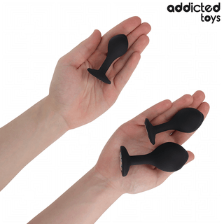 Addicted Toys Anal Plug Set – 3 Silikonpluggar med Kristall
