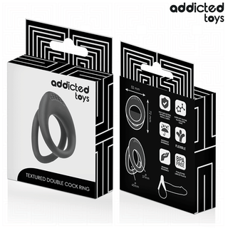 Dubbel Penisring med Struktur – Addicted Toys