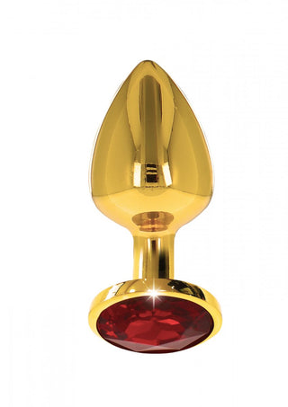 Buttplug Guld Röd Kristall