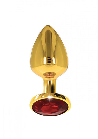 Buttplug Guld Röd Kristall
